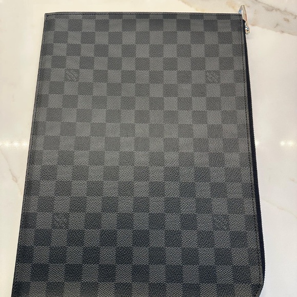 Louis Vuitton Pochette Jour Clutch GM Black Canvas - Picture 1 of 3